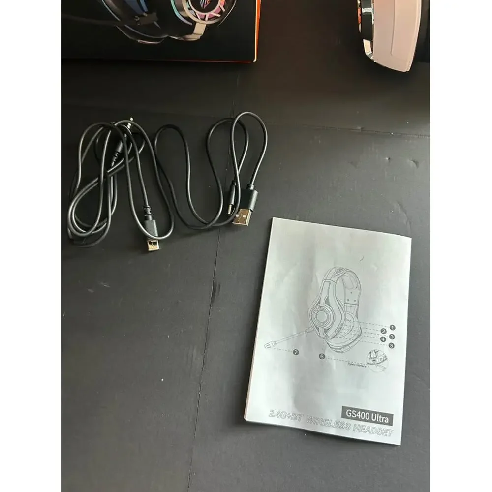 Ordtop GS400 Ultra Wireless Gaming Headset Over Ear Headphones White PC Console